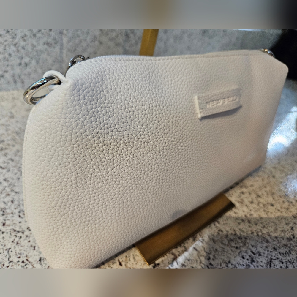 NWT NEWBELLA 2 PC White Women's Handbag Set With Travel Bag & Crossbody - Picture 9 of 14